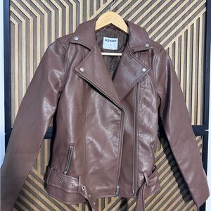 Old Navy Women's Chocolate Leather Jacket